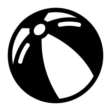 Plaj topunu gösteren bir çizgi biçimi simgesi