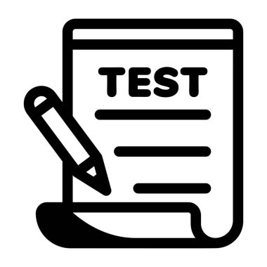 Sınav kağıdını gösteren doğrusal bir simge