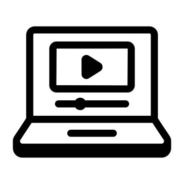 Bir video konferansı gösteren doğrusal bir simge