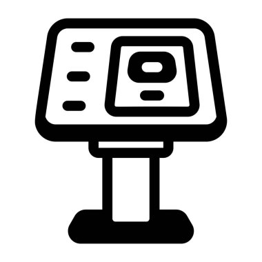 Bilgi kioskunu tasvir eden bir özet biçimi simgesi