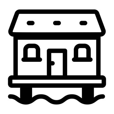 Bir tatil beldesini gösteren doğrusal biçim simgesi