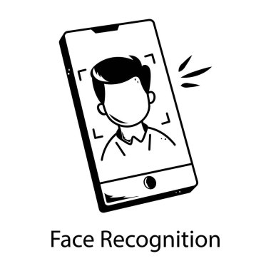 Yüz tanıma için bir satır biçimi simgesi