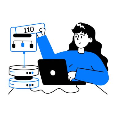 Veritabanı geliştiricisinin bu karalama mini çizimini al