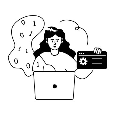 Web geliştiricisinin küçük bir çizimi