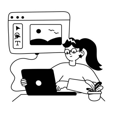 Grafik tasarımcısının kişiselleştirilebilir küçük bir çizimi