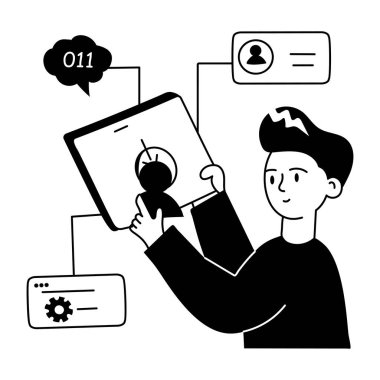 Profil geliştiricisinin küçük bir çizimi