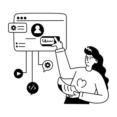 Düzenlenebilir küçük bir web tasarımı çizimi