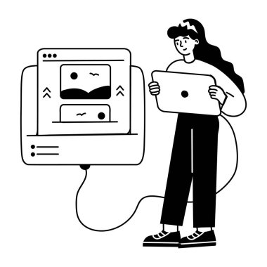 Düzen tasarımcısının küçük çizimi