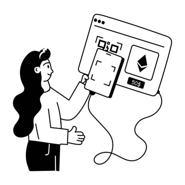 Kripto taramasının karalama mini çizimini kullanmaya hazır