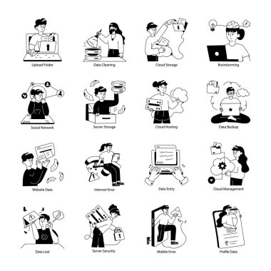 Veri Tutma Koleksiyonu Doodle Mini Resimleri