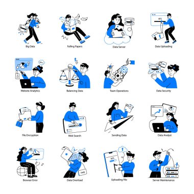 16 Büyük Veri Doodle Mini Çizimleri