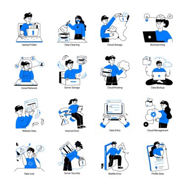 Veri Tutma Koleksiyonu Doodle Mini Resimleri