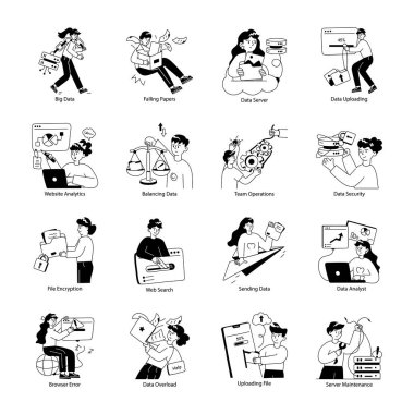 16 Büyük Veri Doodle Mini Çizimleri