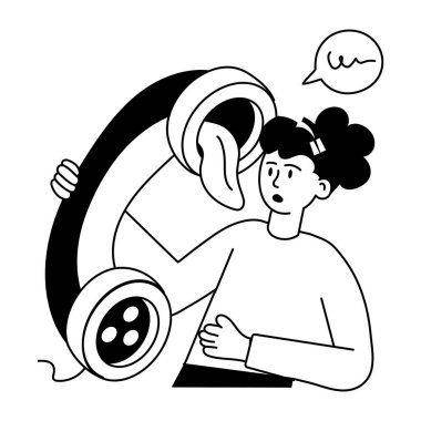 Birinci el telefon görüşmesinin mini çizimi