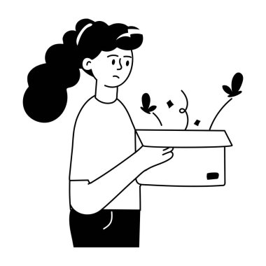 Boş kutunun bu küçük çizimini al