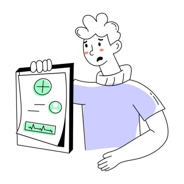 Hasta raporunun modaya uygun küçük çizimi