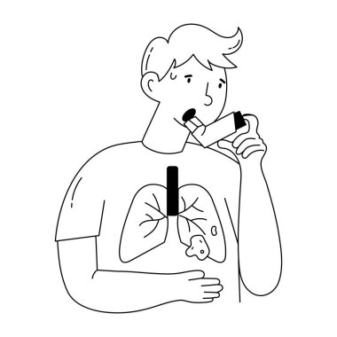 Astım spreyinin bu küçük çizimini kontrol et