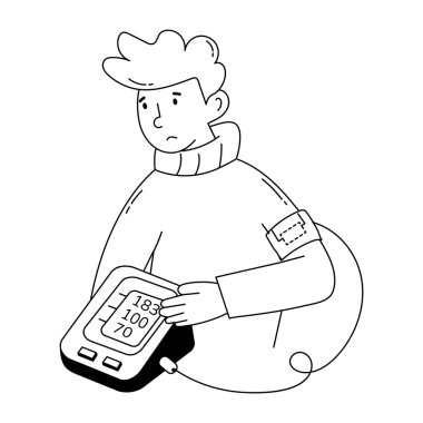 bp kontrolünün karalama mini illüstrasyonunu kullanmaya hazır