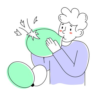 Modern karalama balon şişirmenin mini çizimi