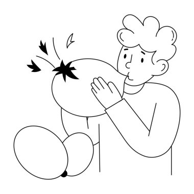 Modern karalama balon şişirmenin mini çizimi