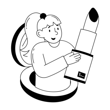 Makyaj alışverişinin küçük bir çizimi