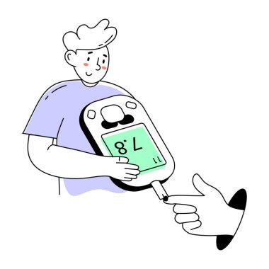 Son karalama şeker testinin mini çizimi