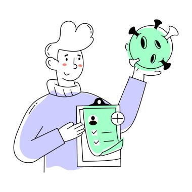 Düzenlenebilir bir karalama virüs raporunun küçük bir çizimi