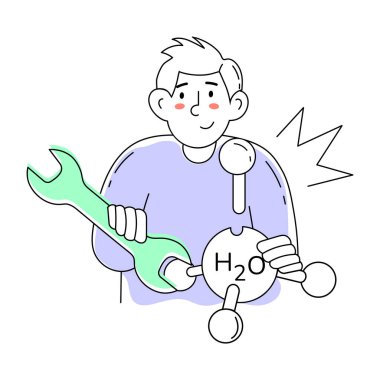 Molekül kurgusunun son karalama mini çizimi