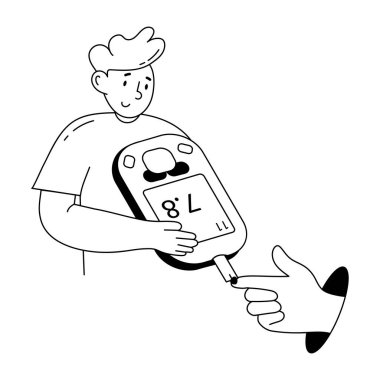 Son karalama şeker testinin mini çizimi