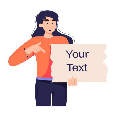 Reklam pankartlı şu düz resimli kızı al.