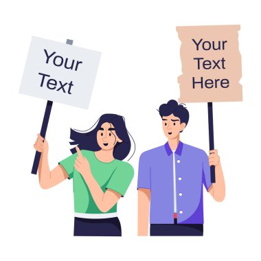 Kampanyacıların düz karakter çizimlerine bak.