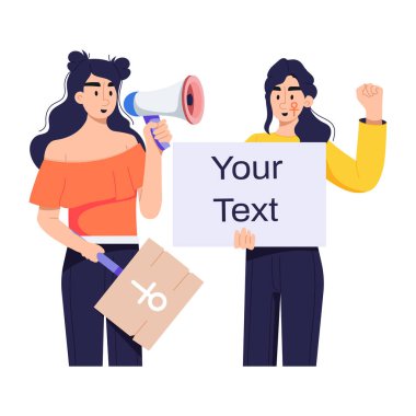 Feminist kampanyanın düz çizimlerine bakın.