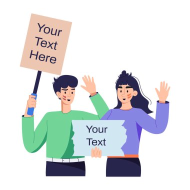 Göstericilerin düz illüstrasyonunu kullanmaya hazır