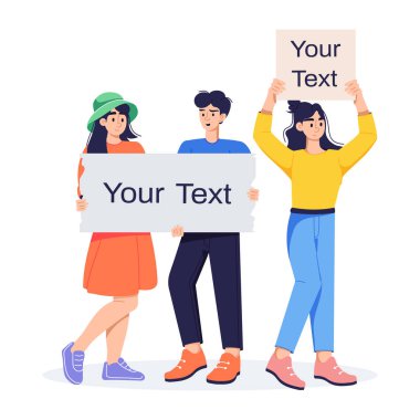 Burada bir aktivist grubun düz bir çizimi var.