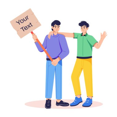 Mitingi desteklemenin düz illüstrasyonuna bak