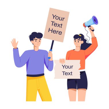 Protesto kampanyasının kullanışlı düz çizimi