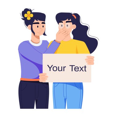 Sessiz protestonun kişiselleştirilebilir düz çizimi