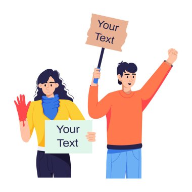 Şiddet eylemlerinin düz illüstrasyonunu kullanmaya hazır