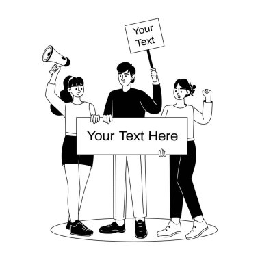 Ajitatörlerin modaya uygun karakter çizimi