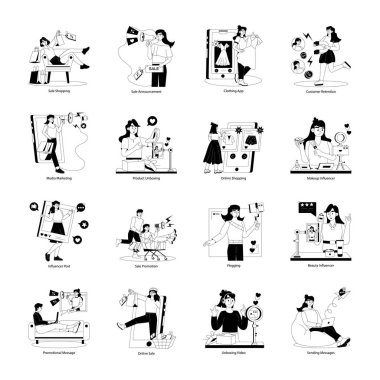 16 Satış ve Pazarlama Kabartması Seti