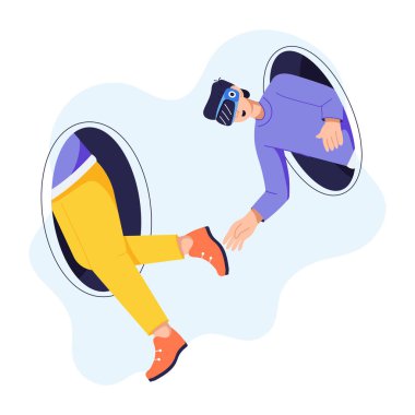 Sanal gerçekliğin düz çizimini kullanmaya hazır