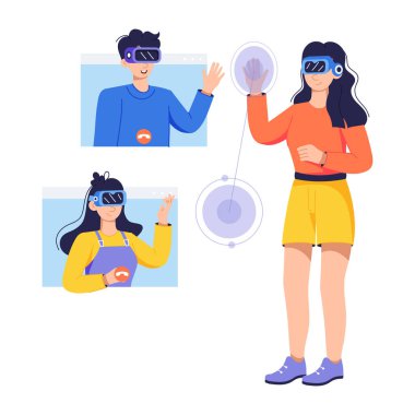 Konferans çağrısının kullanışlı düz karakter çizimi