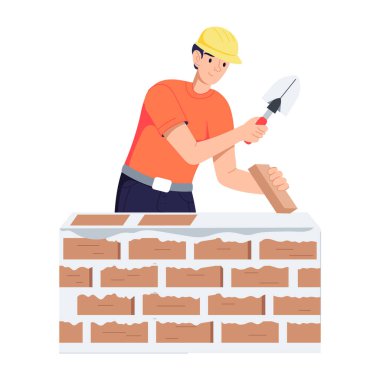 Bu tuğla döşeme düz illüstrasyonunu kontrol et