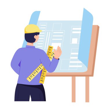 Mimarın bu düz çizimini alın.