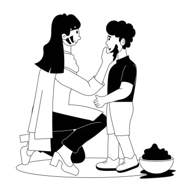 Holi kutlamalarının düzenlenebilir kabartması