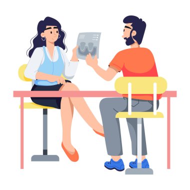 Diş tanısının düz çizimini kullanmaya hazır