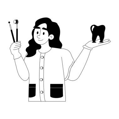 Burada dişi bir dişçinin kabartma çizimi var.