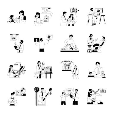 Glyph Biçimli Diş Biçimi Çizimleri Koleksiyonu