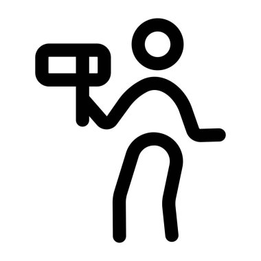 Sosyal bir vlogger kayıt içeriğini gösteren doğrusal bir simge