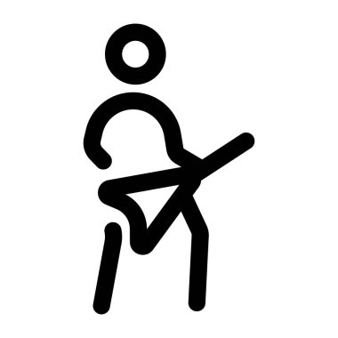 Gitar çalan bir gitaristi gösteren doğrusal bir simge